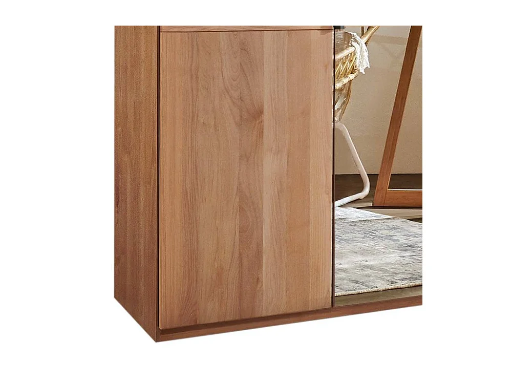 Spiegelschrank Schlafzimmerschrank in Erlefarben mit Metallgriffen