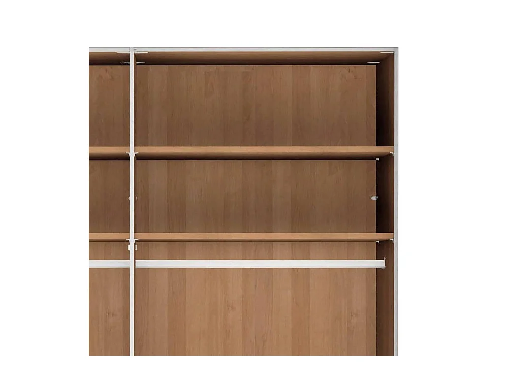 Spiegelschrank Schlafzimmerschrank in Erlefarben mit Metallgriffen