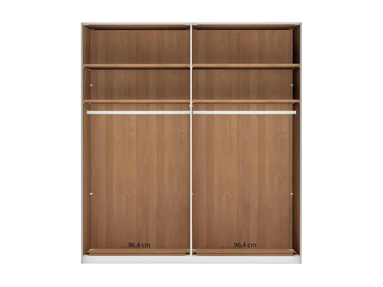 Spiegelschrank Schlafzimmerschrank in Erlefarben mit Metallgriffen