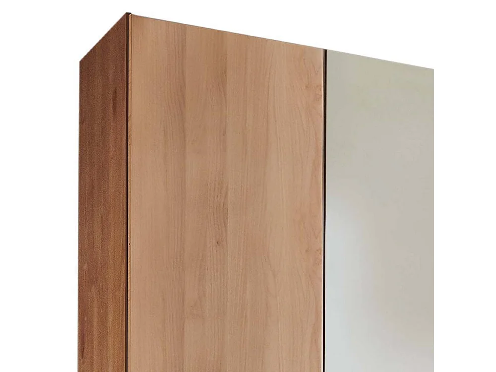 Spiegelschrank Schlafzimmerschrank in Erlefarben mit Metallgriffen