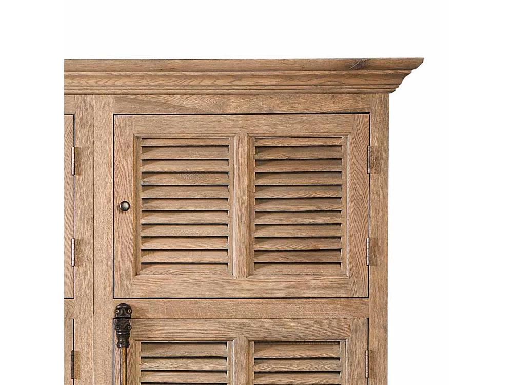 Landhaus Kleiderschrank mit Lamellentüren Eiche