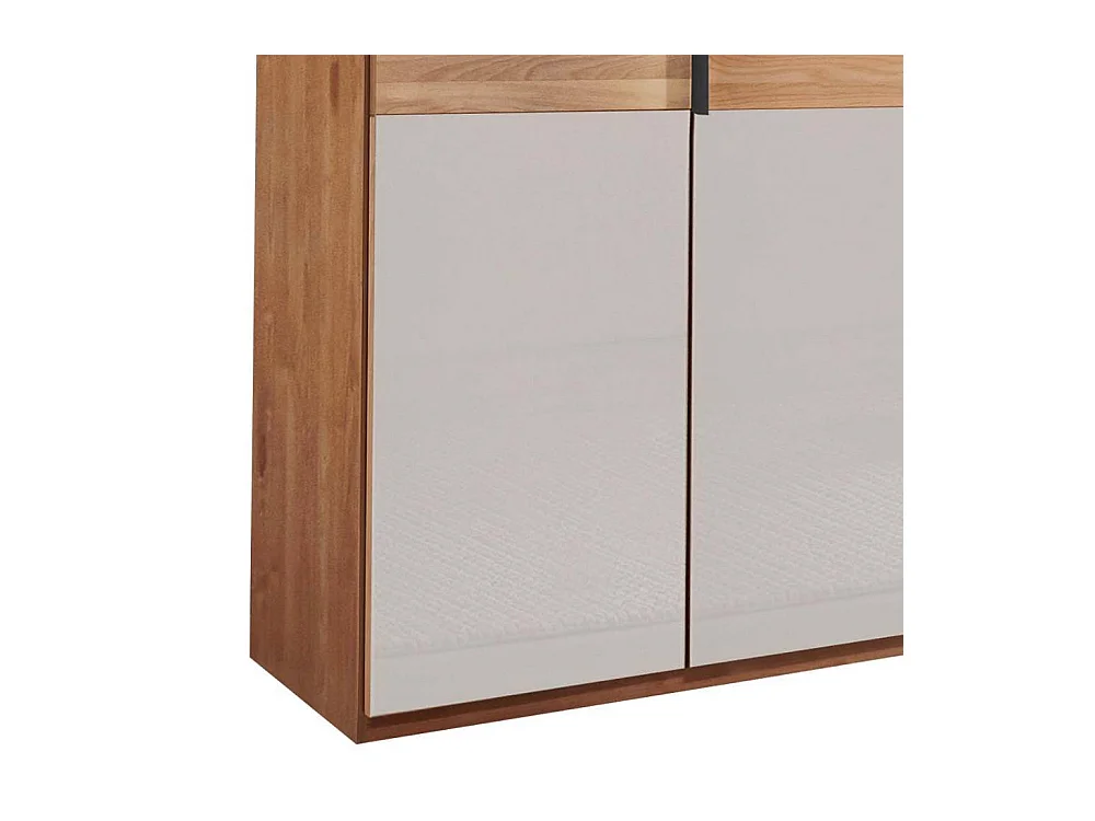 Drehtürenschrank Schlafzimmerschrank in Weiß und Erlefarben