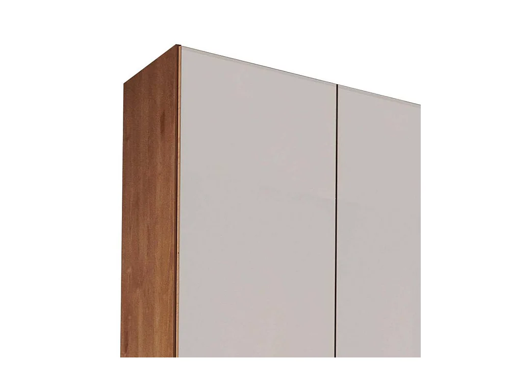 Drehtürenschrank Schlafzimmerschrank in Weiß und Erlefarben