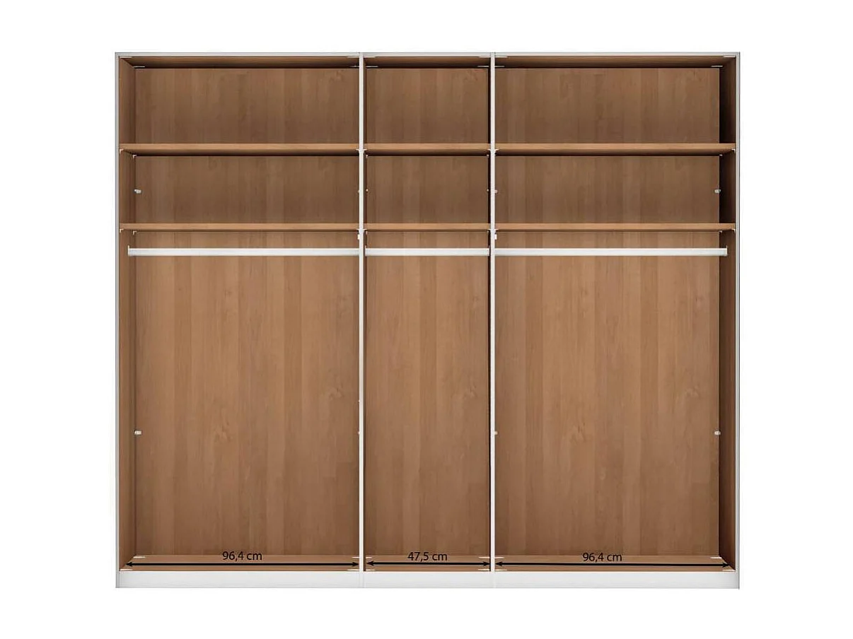 Drehtürenschrank Schlafzimmerschrank in Weiß und Erlefarben