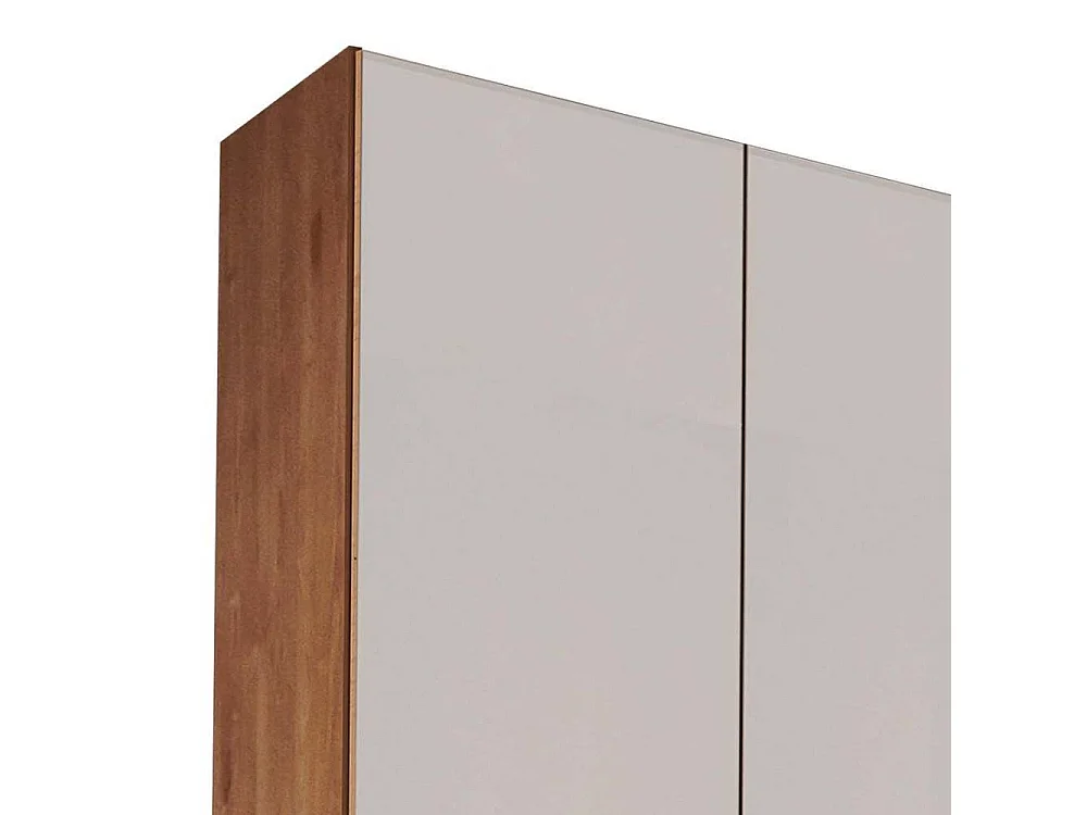 Drehtürenschrank Schlafzimmerschrank in Weiß und Erlefarben