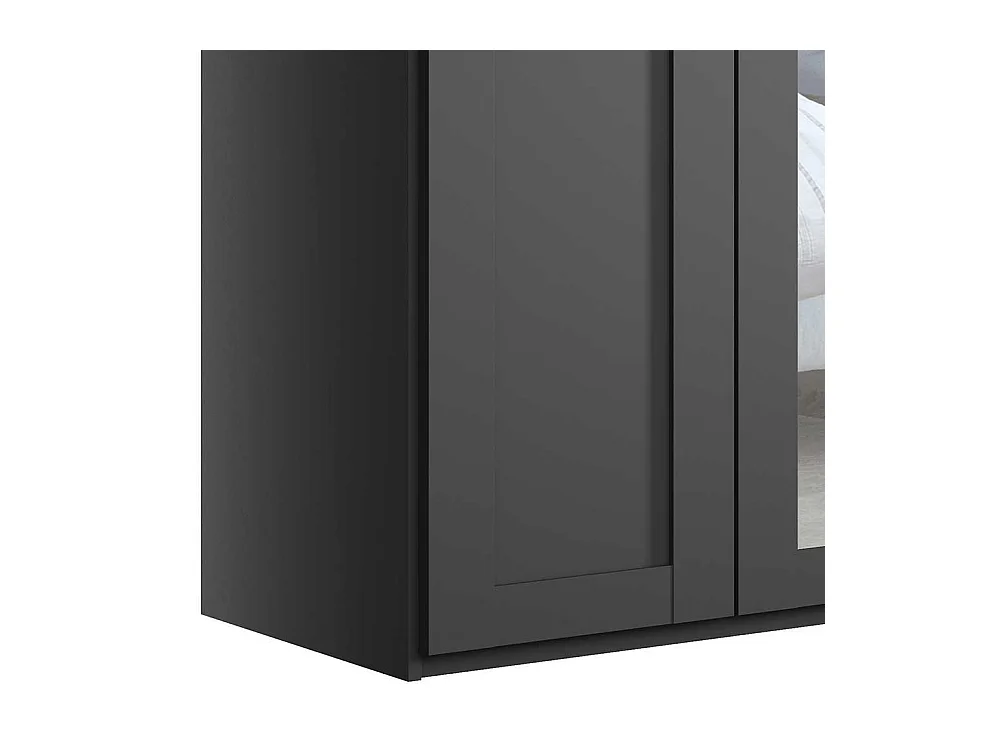 Schlafzimmerschrank mit Spiegeltüren in Dunkelgrau 200 cm breit