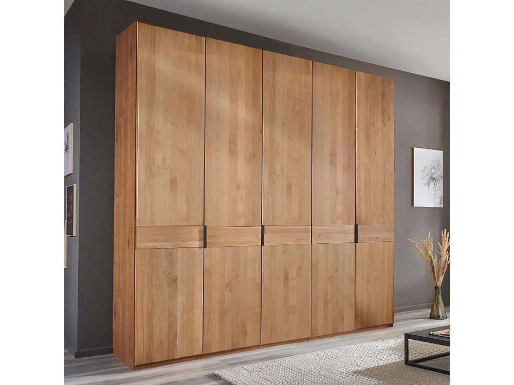 Kleiderschrank Holzschrank in Erlefarben teilmassiv