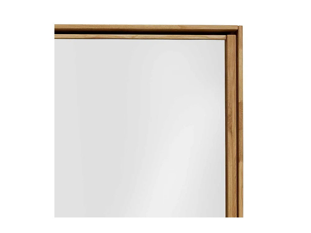 Kleiderschrank Massivholz aus Wildeiche und Weißglas Schwebetüren