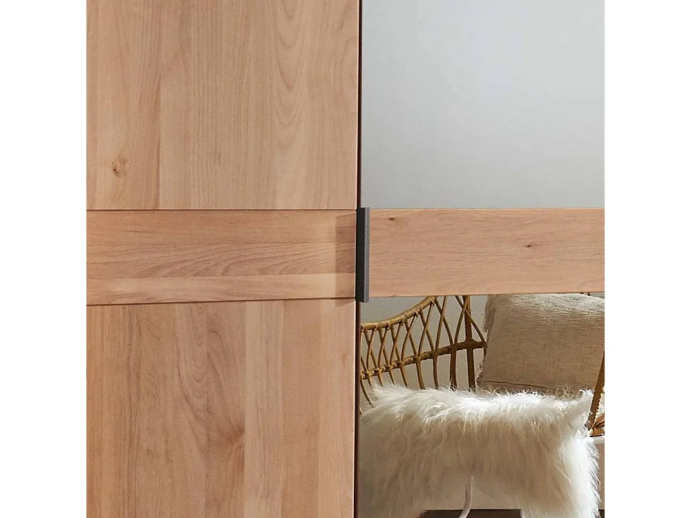 Spiegelkleiderschrank Schlafzimmerschrank teilmassiv mit Drehtüren