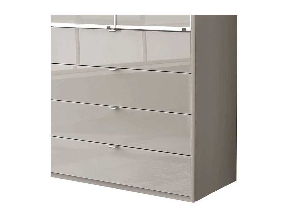 Kleiderschrank Schlafzimmerschrank mit vier Schubladen in Hellgrau