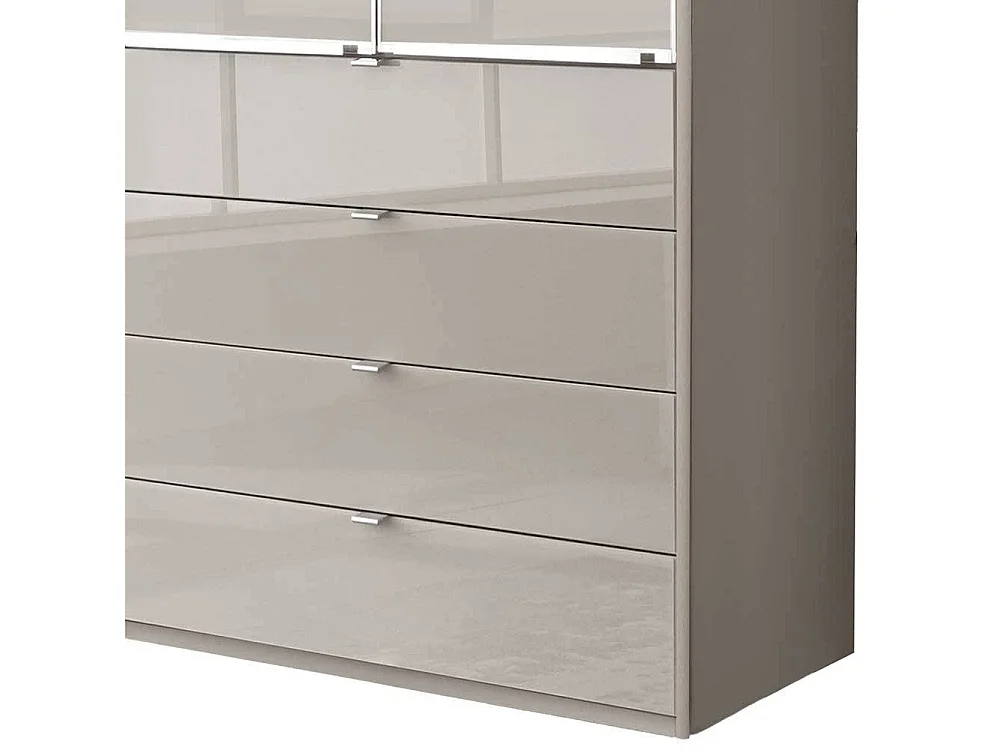 Kleiderschrank Schlafzimmerschrank mit vier Schubladen in Hellgrau