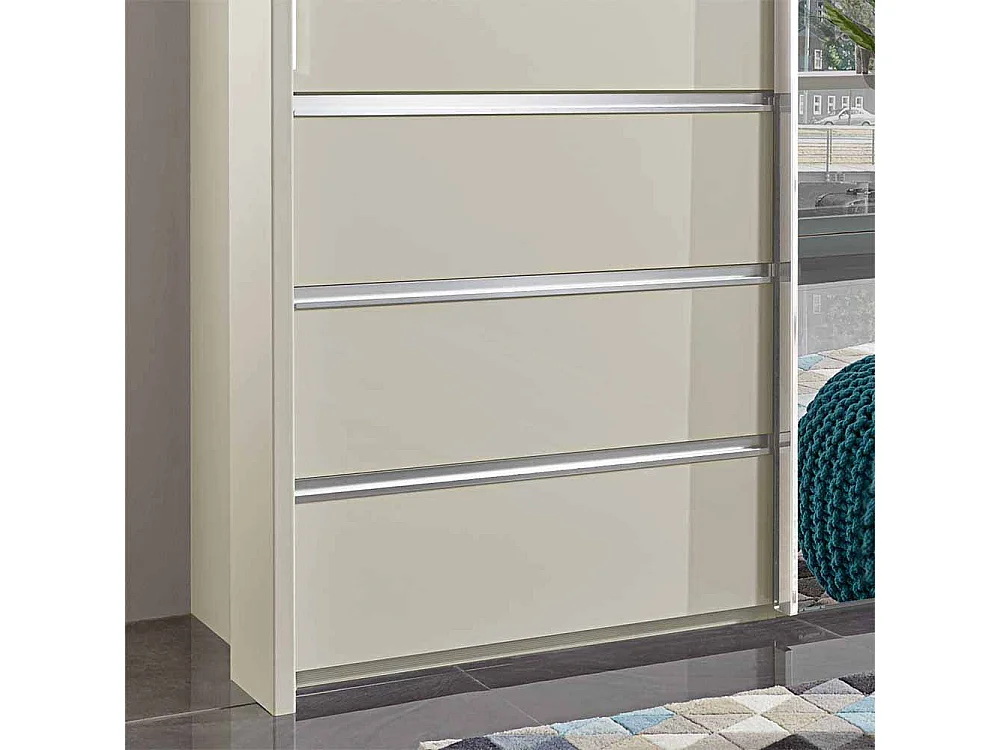 Schiebetüren Kleiderschrank in Beige Spiegeltür