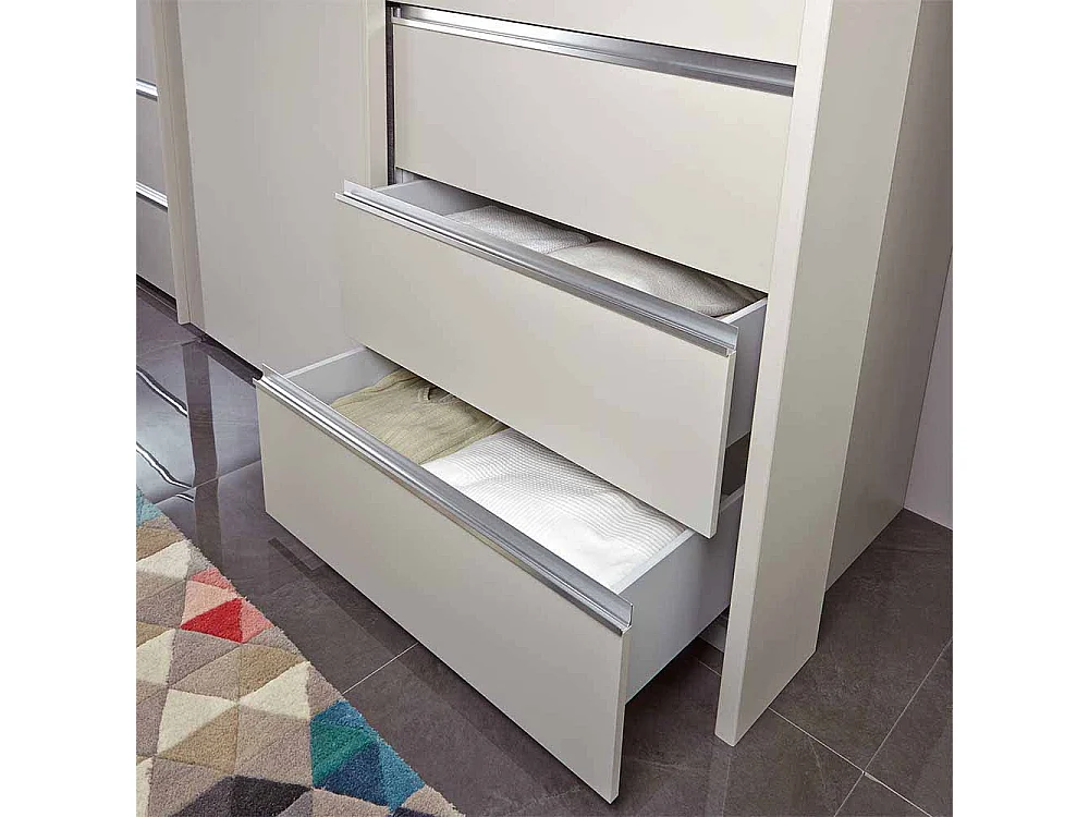 Schiebetüren Kleiderschrank in Beige Spiegeltür