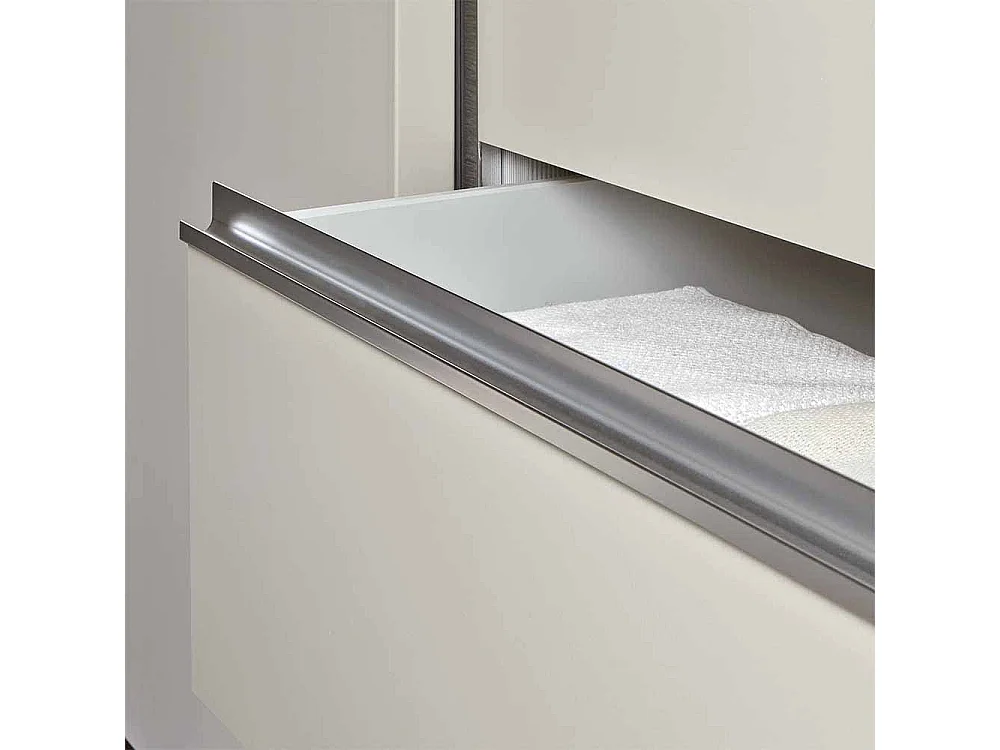 Schiebetüren Kleiderschrank in Beige Spiegeltür