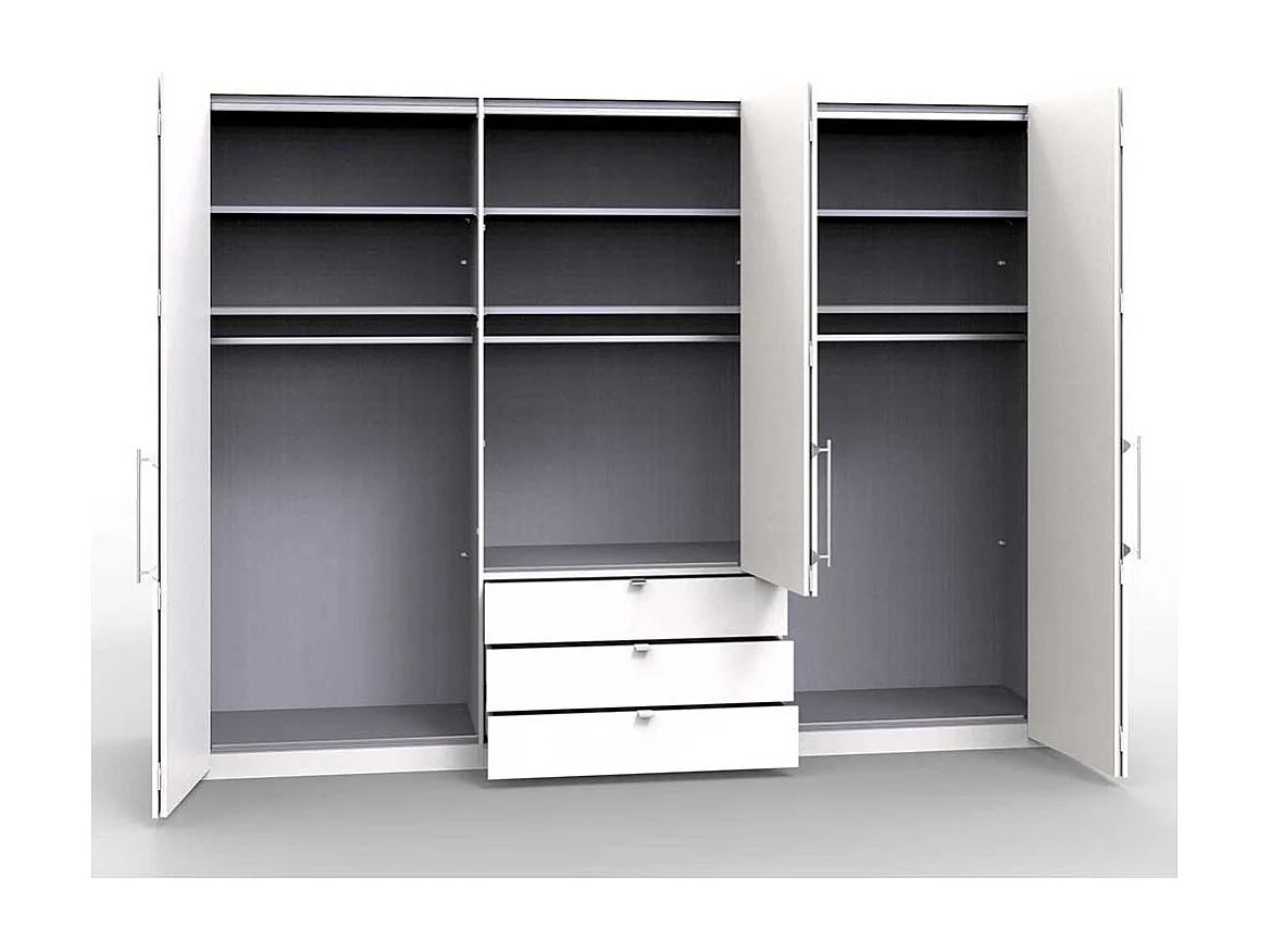 Falttüren Kleiderschrank in Weiß Eiche Sägerau