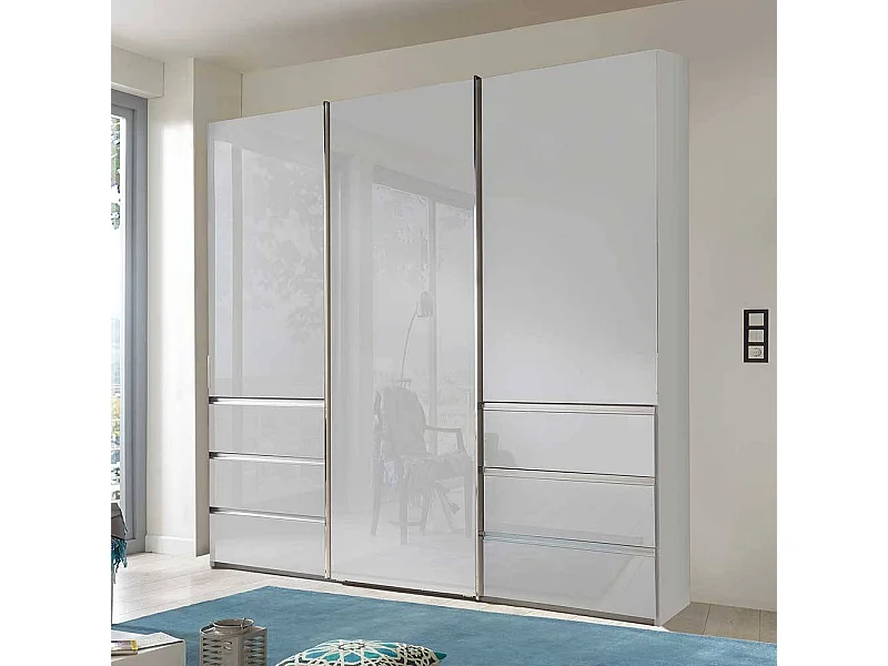 Kleiderschrank mit Schwebetüren sechs Schubladen