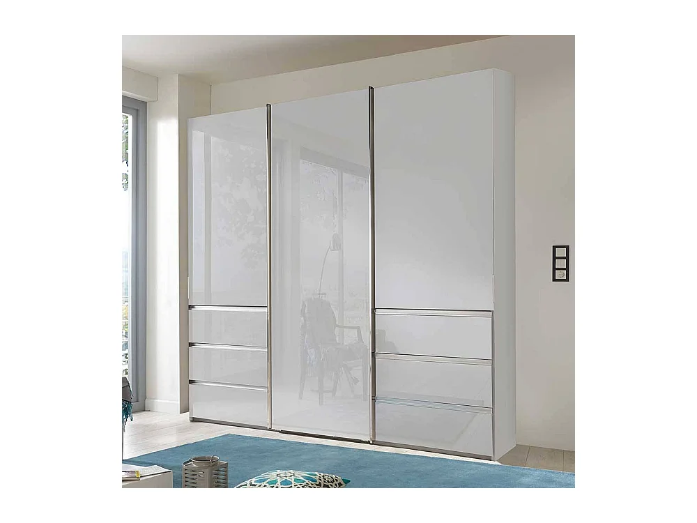 Kleiderschrank mit Schwebetüren sechs Schubladen