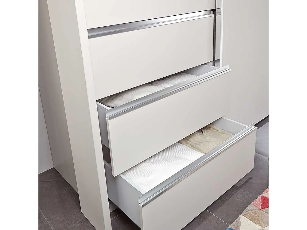 Kleiderschrank mit Schwebetüren sechs Schubladen