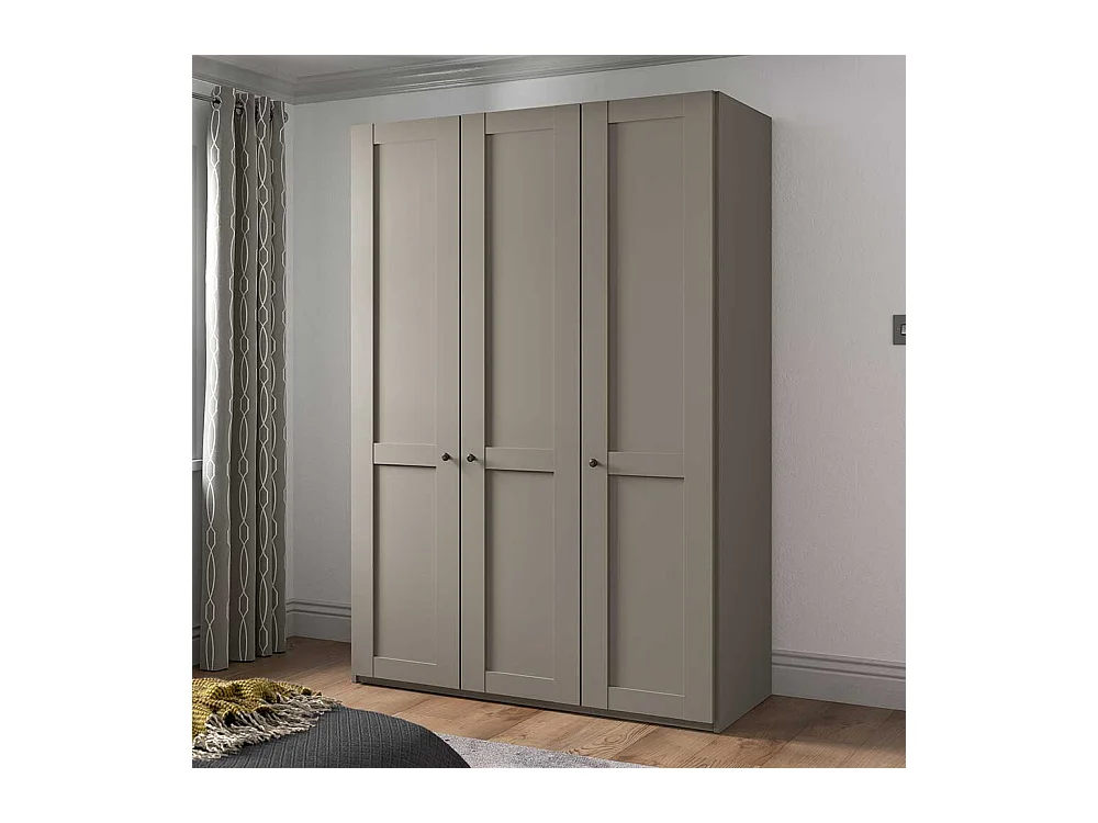 Drehtürschrank Landhaus modern in Hellgrau Made in Germany