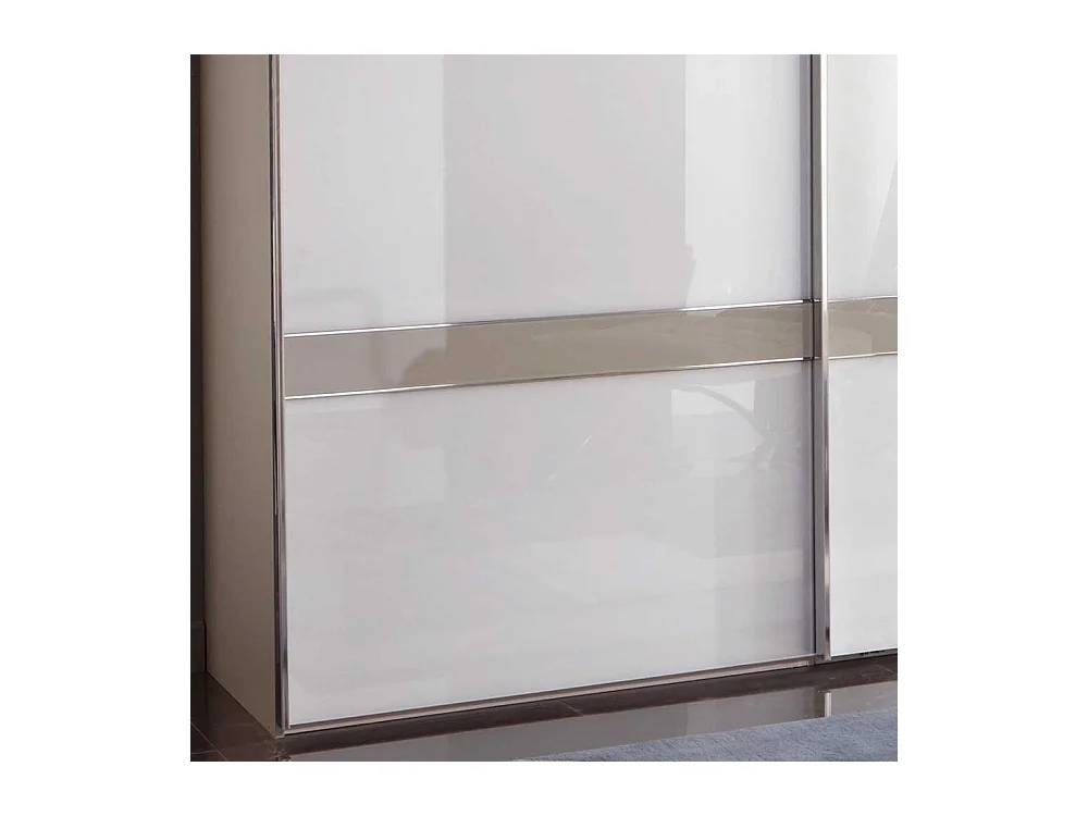 Kleiderschrank in Weiß und Hellgrau Made in Germany