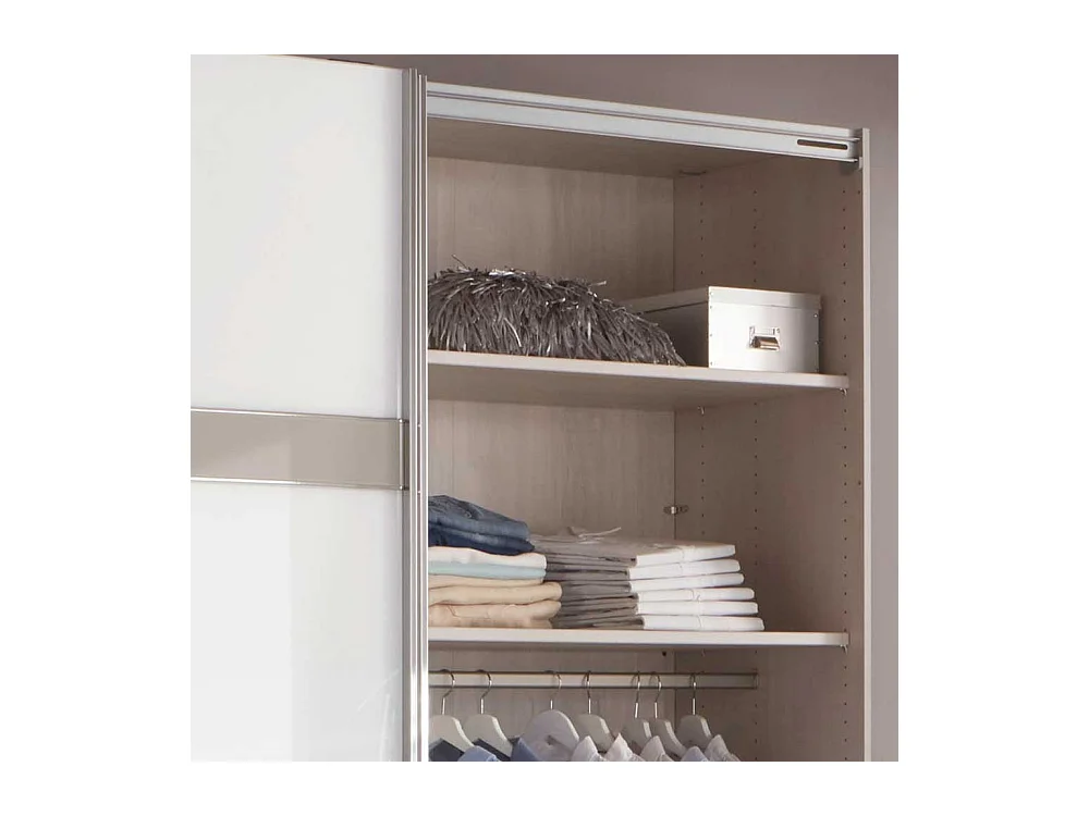 Kleiderschrank in Weiß und Hellgrau Made in Germany