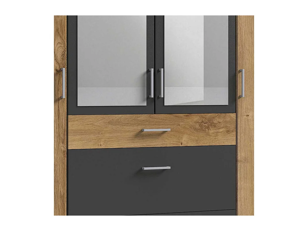 Drehtürschrank mit Schubladen und Spiegeltüren Made in Germany