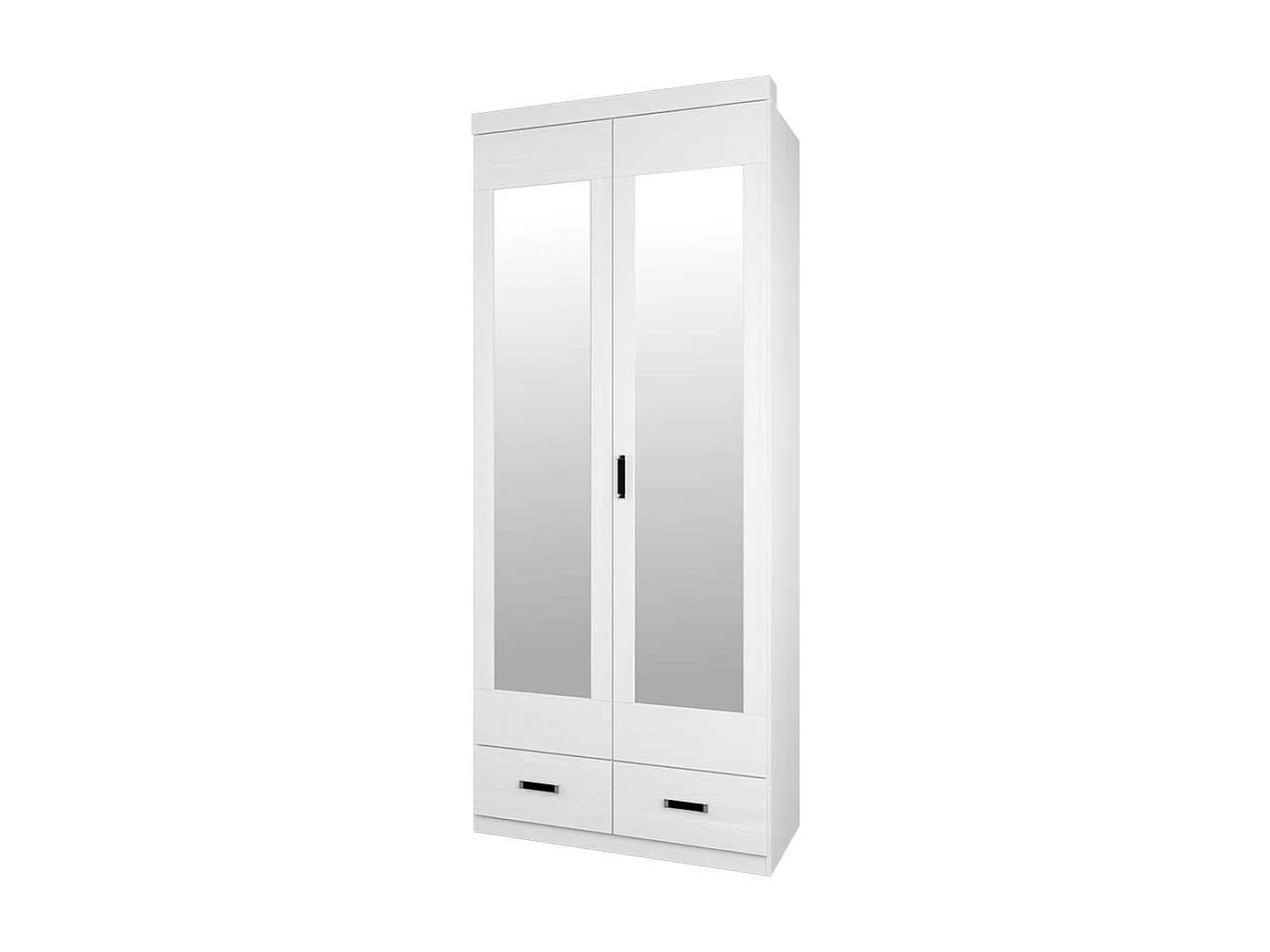 Spiegeltüren Kleiderschrank in Weiß Pinie furniert