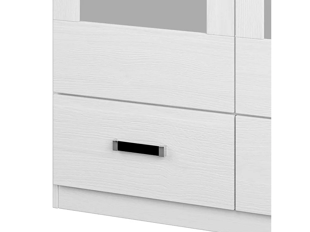Spiegeltüren Kleiderschrank in Weiß Pinie furniert
