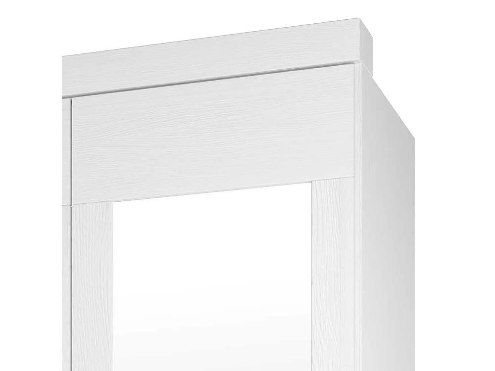 Spiegeltüren Kleiderschrank in Weiß Pinie furniert