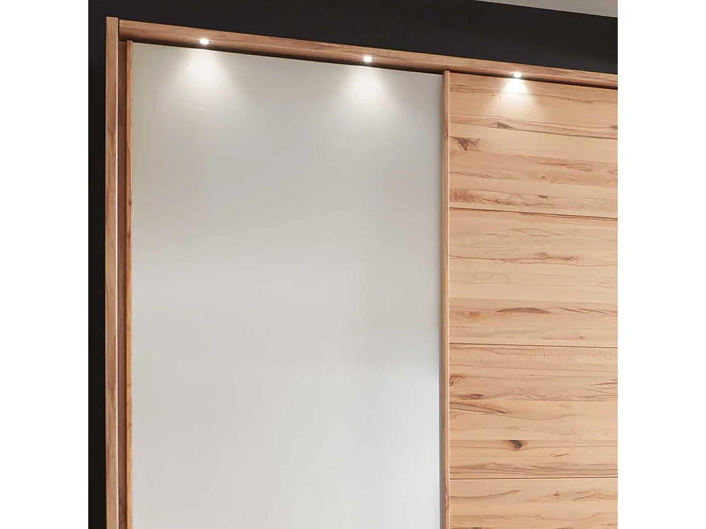 Schiebetüren Kleiderschrank in Beige Glas beschichtet Astkernbuche