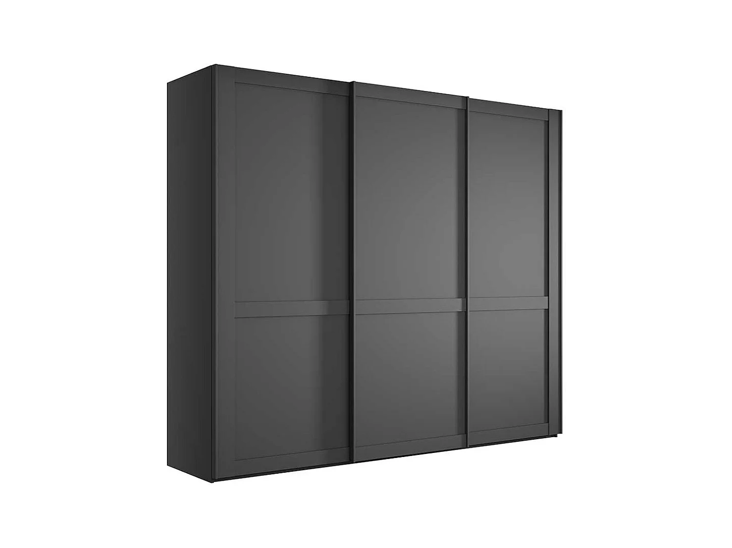 Schwebetürenschrank ohne Spiegel in Dunkelgrau modernen Landhausstil