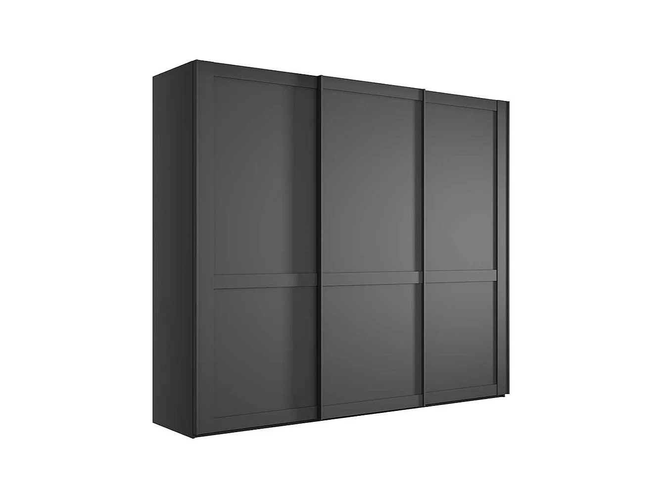 Schwebetürenschrank ohne Spiegel in Dunkelgrau modernen Landhausstil