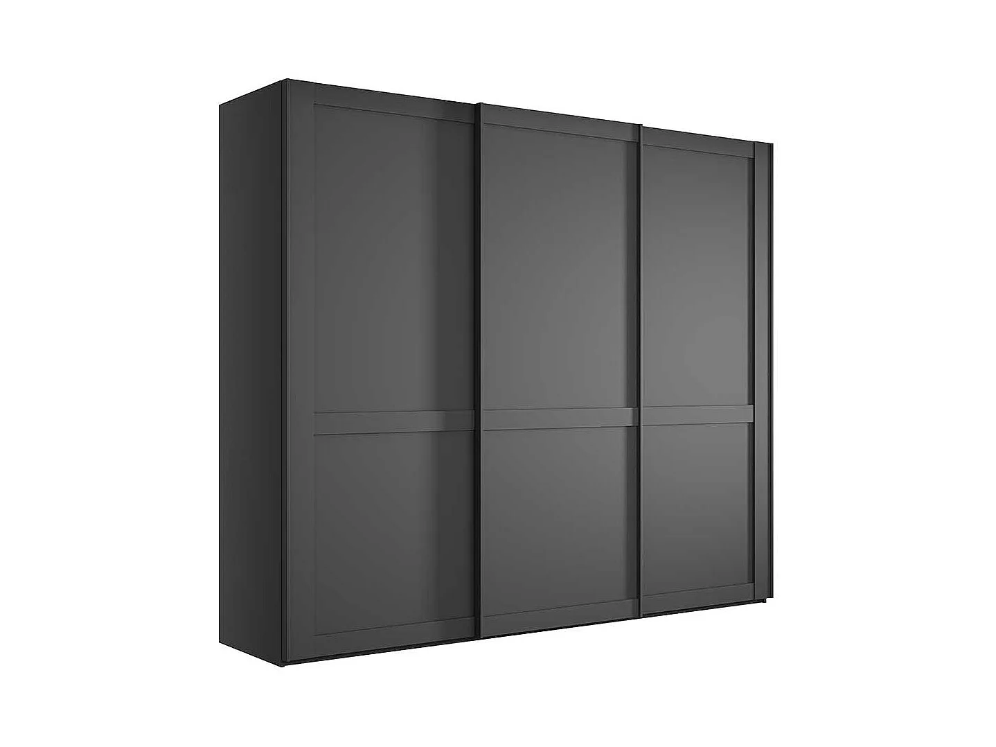 Schwebetürenschrank ohne Spiegel in Dunkelgrau modernen Landhausstil