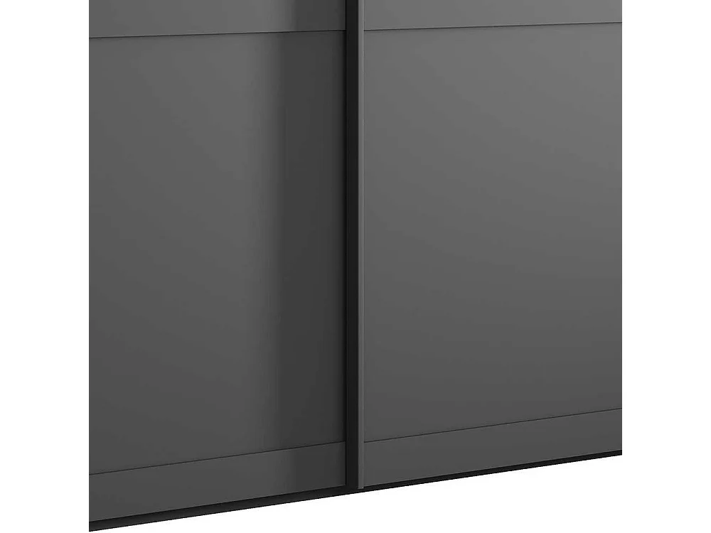 Schwebetürenschrank ohne Spiegel in Dunkelgrau modernen Landhausstil