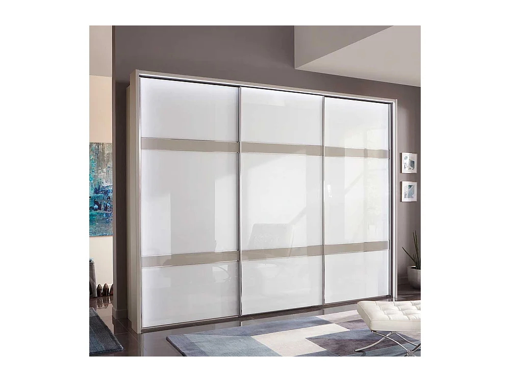 Kleiderschrank in Weiß und Hellgrau Made in Germany