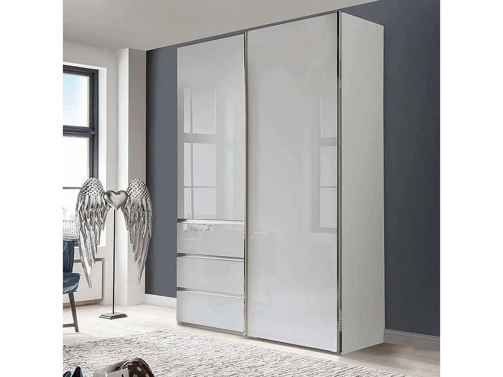 Schwebetuerenschrank mit drei Schubladen modernem Design