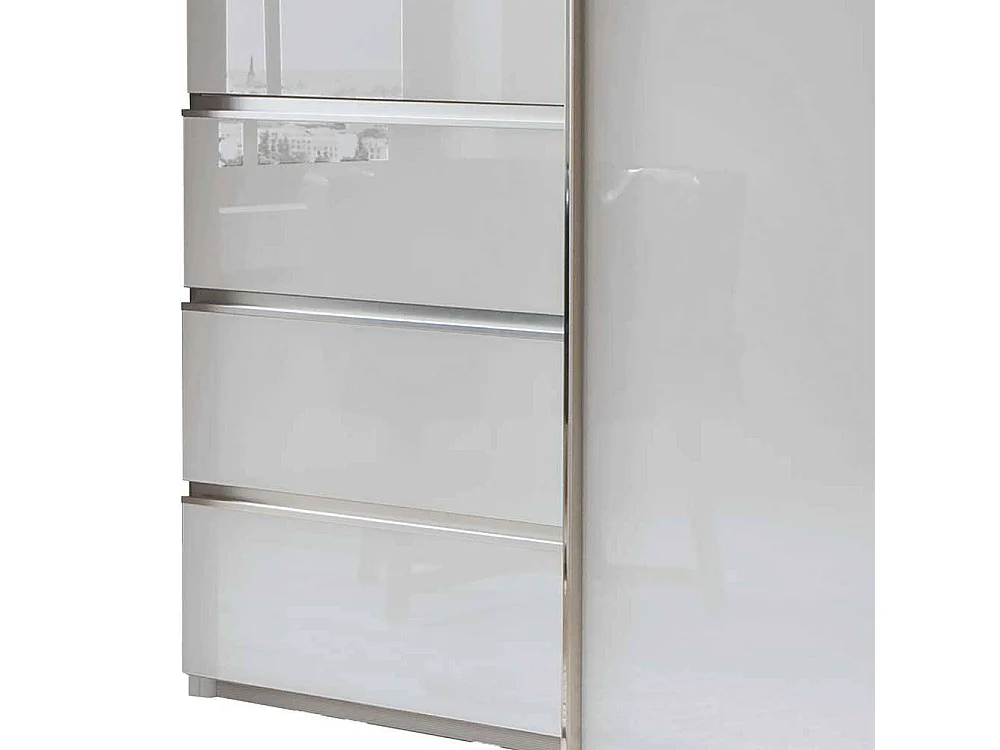 Schwebetuerenschrank mit drei Schubladen modernem Design