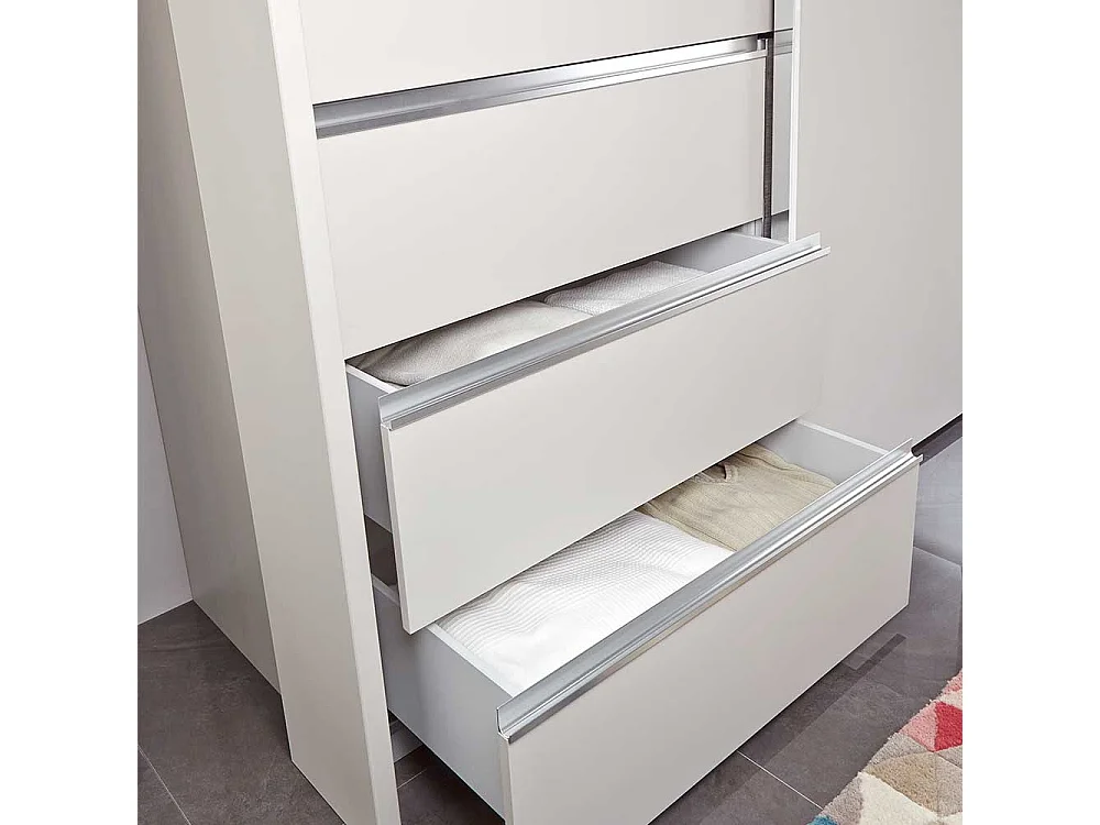 Schwebetuerenschrank mit drei Schubladen modernem Design