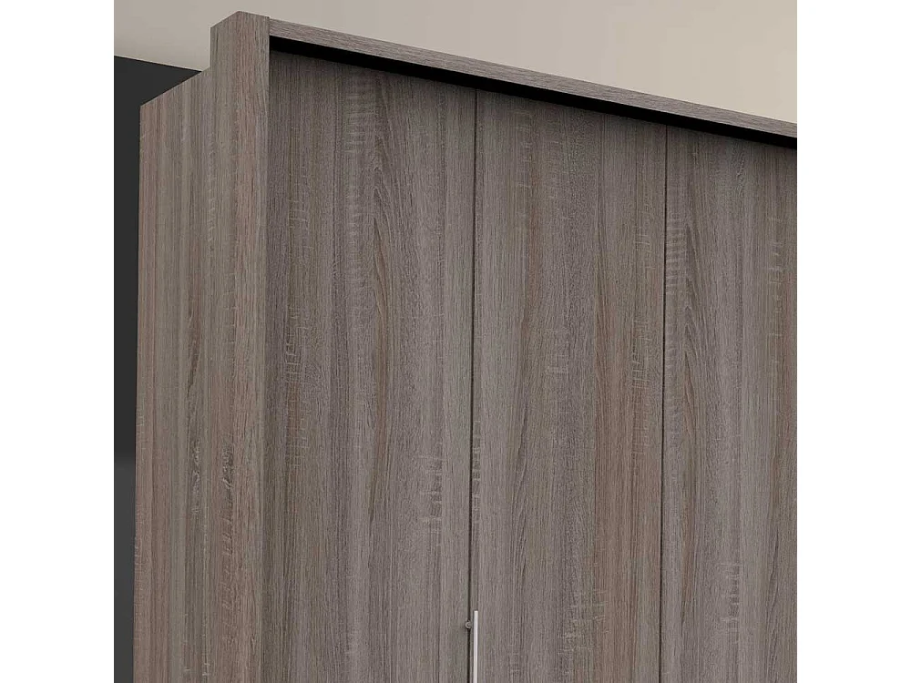 Kleiderschrank Jugendzimmer in Eiche Trüffelfarben 2 türig mit Schubladen