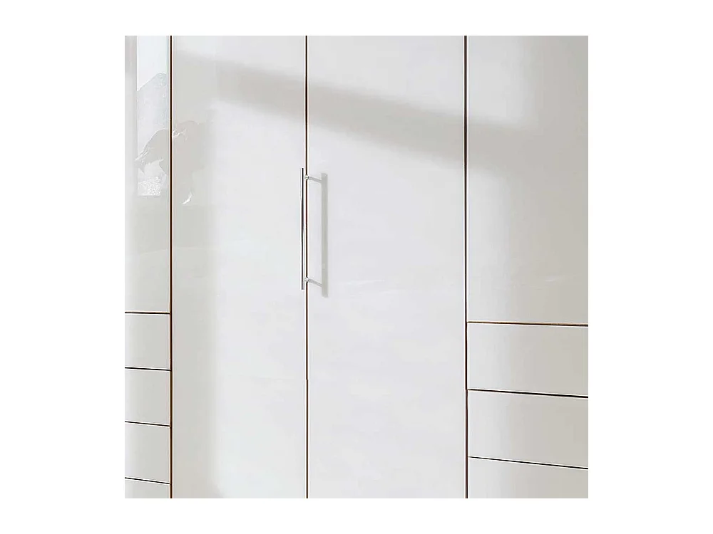 Schlafzimmerschrank in Beige und Eiche Bianco Falttüren