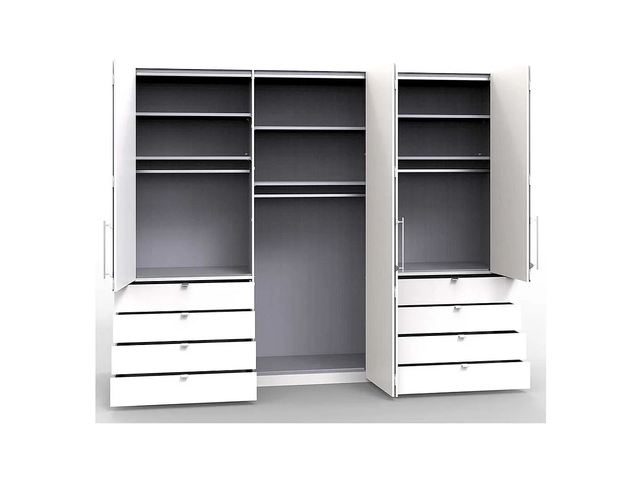 Schlafzimmerschrank in Beige und Eiche Bianco Falttüren