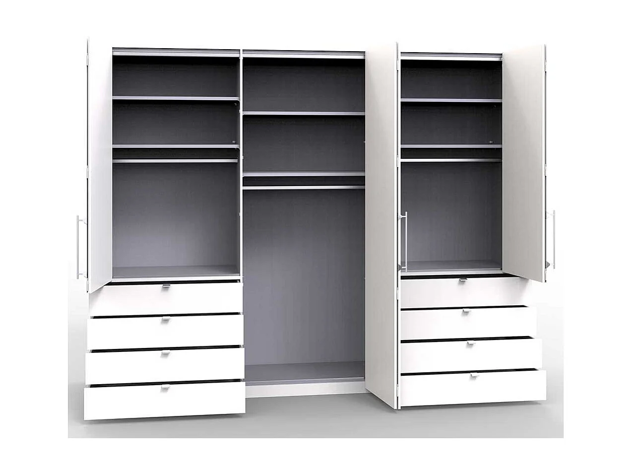 Schlafzimmerschrank in Beige und Eiche Bianco Falttüren