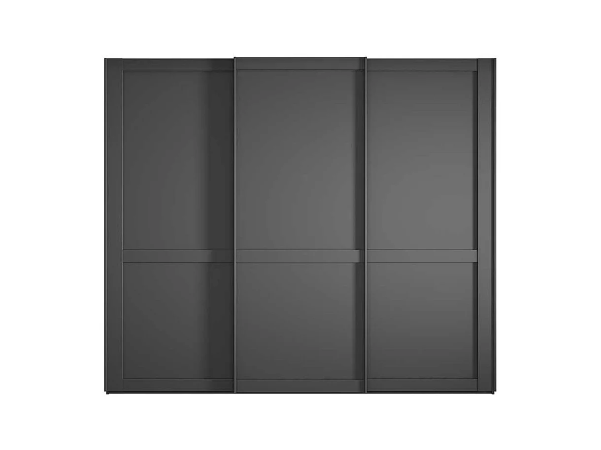 Schwebetürenschrank ohne Spiegel in Dunkelgrau modernen Landhausstil