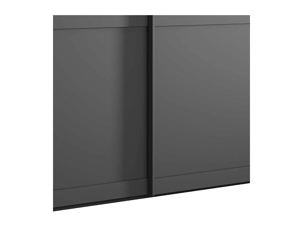 Schwebetürenschrank ohne Spiegel in Dunkelgrau modernen Landhausstil