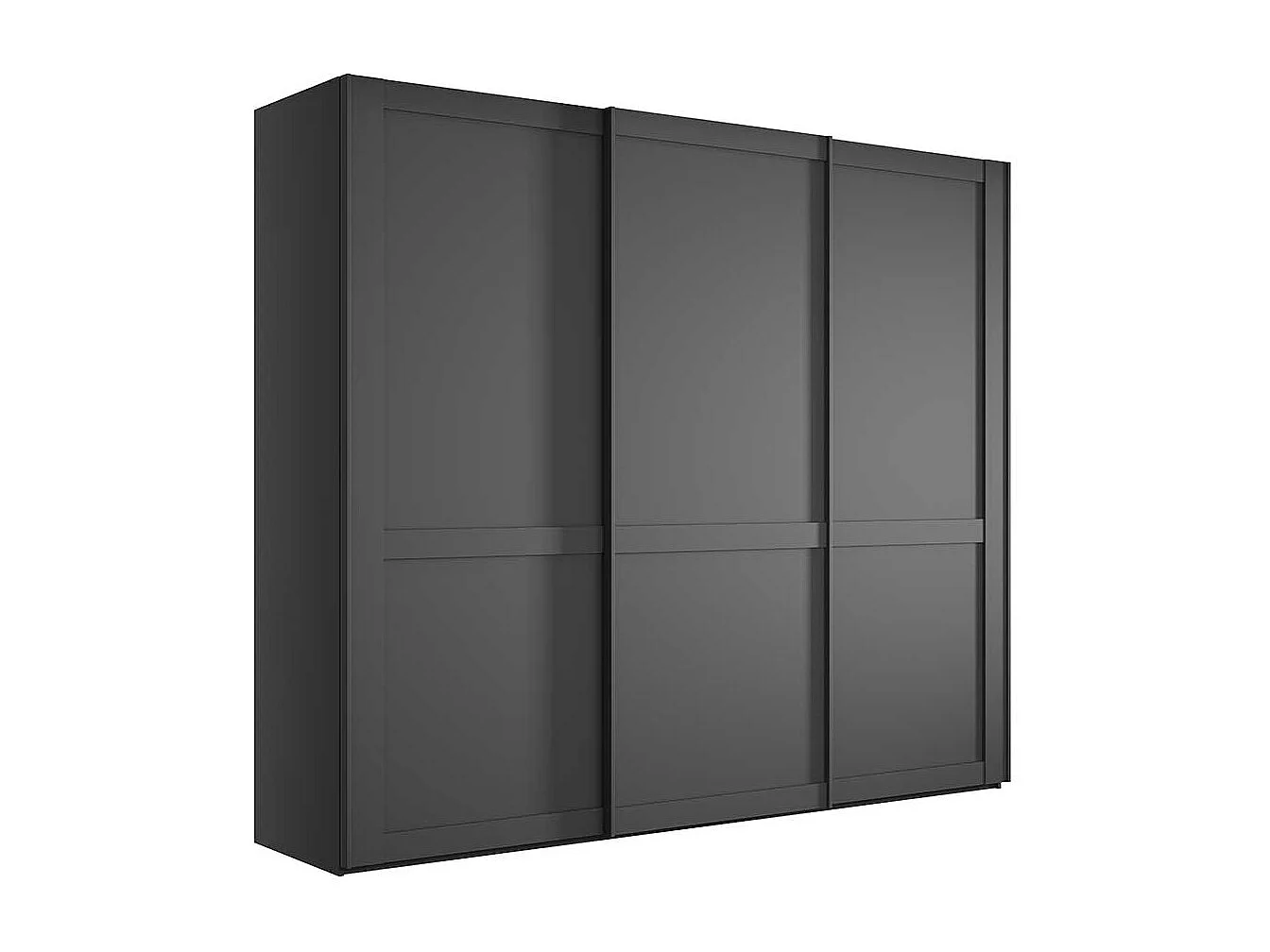 Schwebetürenschrank ohne Spiegel in Dunkelgrau modernen Landhausstil