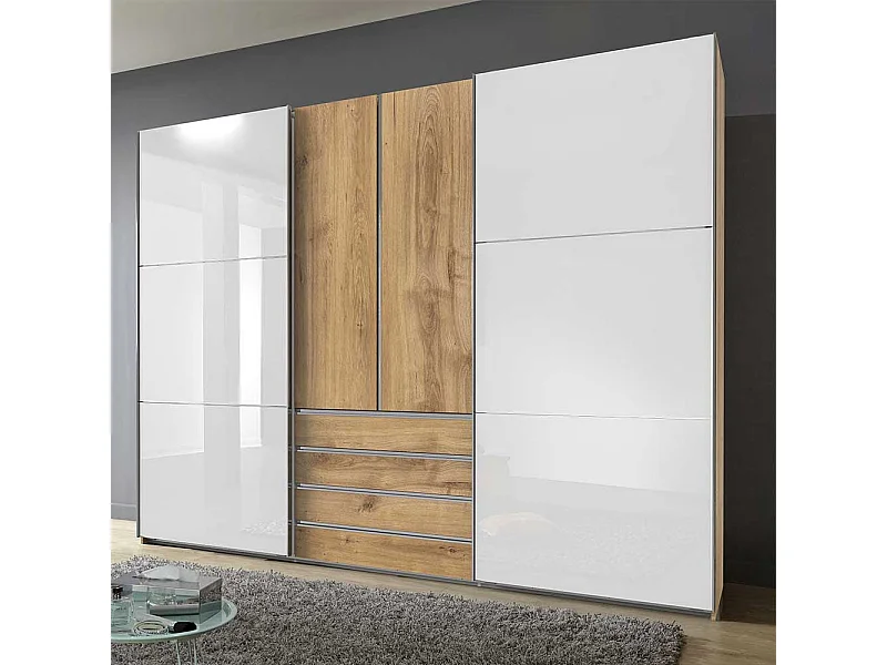 Kleiderschrank mit Schwebetüren und Drehtüren Made in Germany