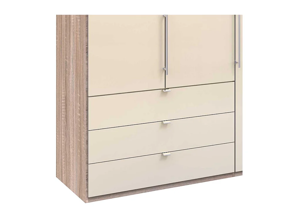 Falttüren Kleiderschrank in Cremefarben Eiche Sägerau