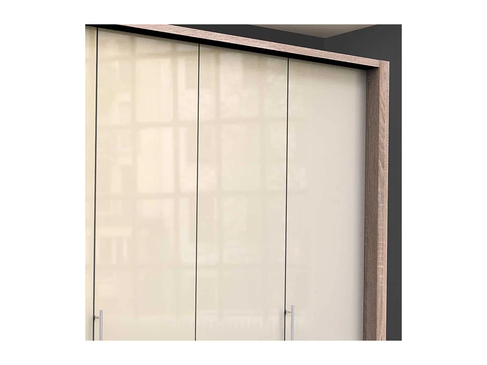 Falttüren Kleiderschrank in Cremefarben Eiche Sägerau