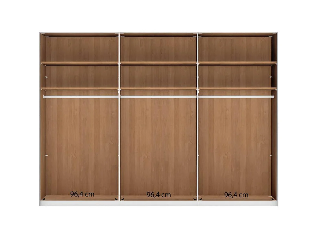 Holzkleiderschrank Drehtürenschrank mit Spiegel Türen und Metallgriffen