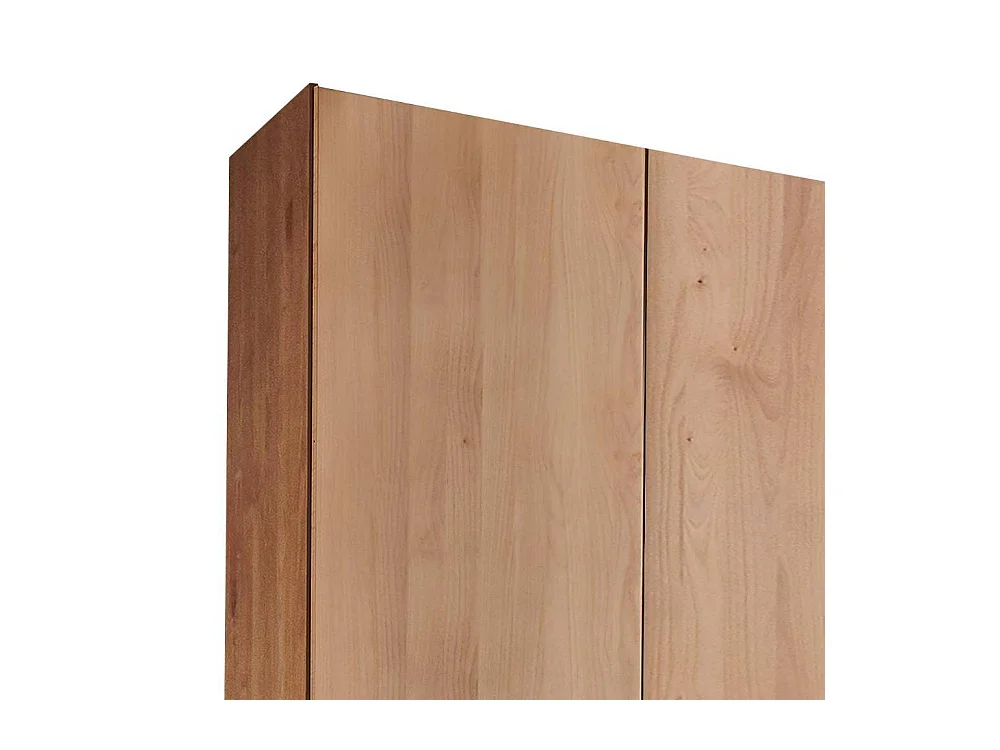 Holzkleiderschrank Drehtürenschrank mit Spiegel Türen und Metallgriffen